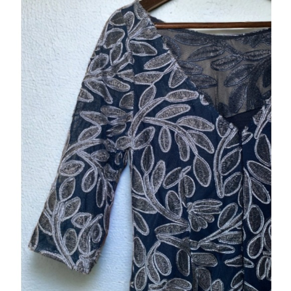 NWT JS COLLECTIONS Embroidered Soutache Elbow Sleeve Cocktail Party Dress Size 8 - Picture 12 of 16